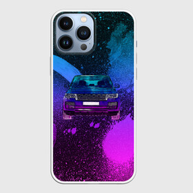 Чехол для iPhone 13 Pro Max с принтом LAND ROVER NEON в Екатеринбурге,  |  | land rover | land rover art | land rover neon | landrover | landrover neon | range rover neon | неоновый land rover | неоновый range rover