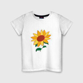 Детская футболка хлопок с принтом Подсолнух в Екатеринбурге, 100% хлопок | круглый вырез горловины, полуприлегающий силуэт, длина до линии бедер | ai ooto | sun flower | sunflower | wonder egg priority | ай ото | подсолнух | приоритет чудо яйца