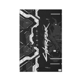 Обложка для паспорта матовая кожа с принтом Cyberpunk 2077 Tech в Екатеринбурге, натуральная матовая кожа | размер 19,3 х 13,7 см; прозрачные пластиковые крепления | cyberpunk 2077 | game | samurai | игра | кибер | киберпанк 2077 | самурай