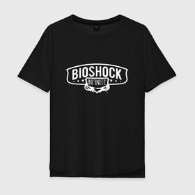 Мужская футболка хлопок Oversize с принтом Bioshock Infinite Logo в Екатеринбурге, 100% хлопок | свободный крой, круглый ворот, “спинка” длиннее передней части | big daddy | bioshock infinite | little sister | биошок | большой папочка | винтаж | ретро | сестра