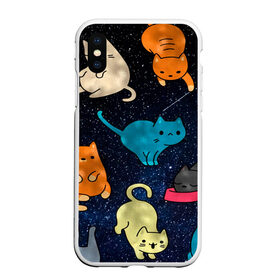 Чехол для iPhone XS Max матовый с принтом Космические котики в Екатеринбурге, Силикон | Область печати: задняя сторона чехла, без боковых панелей | cat | cats | cosmos | kitten | mem | memes | rose | roses | глаза | глазки | киска | космос | кот | котёнок | котик | котики | котэ | котята | кошак | кошка | кошки | красивая | мем | мемчики | милая | прикольная | розы | светлая