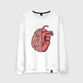 Мужской свитшот хлопок с принтом Мозг vs Сердце в Екатеринбурге, 100% хлопок |  | art | brain | drawing | heart | арт | мозг | рисунок | сердце