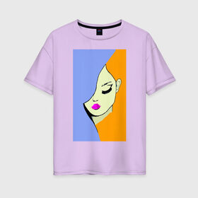 Женская футболка хлопок Oversize с принтом SadnessGirl в Екатеринбурге, 100% хлопок | свободный крой, круглый ворот, спущенный рукав, длина до линии бедер
 | графика | грусть | девушка | одиночество | рисунок