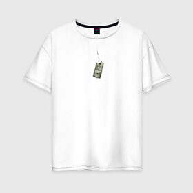 Женская футболка хлопок Oversize с принтом Надпись Искусство поху#зма в Екатеринбурге, 100% хлопок | свободный крой, круглый ворот, спущенный рукав, длина до линии бедер
 | 16+ | деньги | доллар | крюк | мат