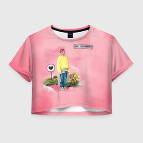 Женская футболка Crop-top 3D с принтом Ваня Дмитриенко в Екатеринбурге, 100% полиэстер | круглая горловина, длина футболки до линии талии, рукава с отворотами | ваня дмитриенко | венера  юпитер | исполнитель | музыка | трек