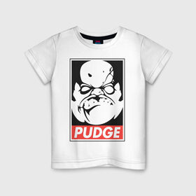 Детская футболка хлопок с принтом Pudge Dota Пудж в Екатеринбурге, 100% хлопок | круглый вырез горловины, полуприлегающий силуэт, длина до линии бедер | black | dota | dota2 | hero | obey | pudge | red | дота | дота2 | падж | паджерс | паджик | пудж