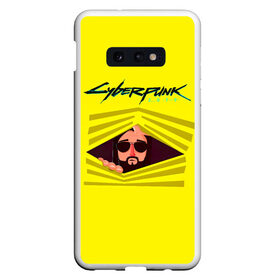 Чехол для Samsung S10E с принтом Cyberpunk 2077 в Екатеринбурге, Силикон | Область печати: задняя сторона чехла, без боковых панелей | cyberpunk 2077 | hacker | maelstrom | militech | quadra | samurai | sci fi | technology | trauma team | v | будущее | игра | иероглифы | киану ривз | кибер | киберпанк | киборг | киборги | корпорация | лого | милитек | панк | роботы | самурай | т