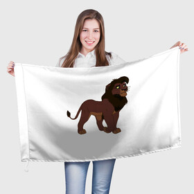 Флаг 3D с принтом Шрам,кову,король лев в Екатеринбурге, 100% полиэстер | плотность ткани — 95 г/м2, размер — 67 х 109 см. Принт наносится с одной стороны | кову | король лев | лев | шрам