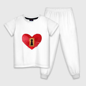 Детская пижама хлопок с принтом Замочек в Екатеринбурге, 100% хлопок |  брюки и футболка прямого кроя, без карманов, на брюках мягкая резинка на поясе и по низу штанин
 | акварель | девушка | замок.парные | любовь | сердце