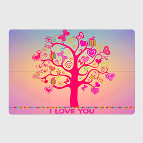 Магнитный плакат 3Х2 с принтом Дерево любви признание в Екатеринбурге, Полимерный материал с магнитным слоем | 6 деталей размером 9*9 см | бабочки | дерево | деревце | любовь | признание | розовый | романтика | сердечки | цветочки