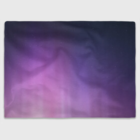 Плед 3D с принтом северное сияние фиолетовый в Екатеринбурге, 100% полиэстер | закругленные углы, все края обработаны. Ткань не мнется и не растягивается | Тематика изображения на принте: градиент | звезды | космос | небо | ночь | природа | пурпурный | север | северное сияние | сиреневый | фиолетовый