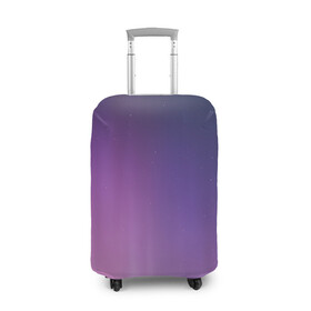 Чехол для чемодана 3D с принтом северное сияние фиолетовый в Екатеринбурге, 86% полиэфир, 14% спандекс | двустороннее нанесение принта, прорези для ручек и колес | градиент | звезды | космос | небо | ночь | природа | пурпурный | север | северное сияние | сиреневый | фиолетовый