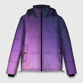 Мужская зимняя куртка 3D с принтом северное сияние фиолетовый в Екатеринбурге, верх — 100% полиэстер; подкладка — 100% полиэстер; утеплитель — 100% полиэстер | длина ниже бедра, свободный силуэт Оверсайз. Есть воротник-стойка, отстегивающийся капюшон и ветрозащитная планка. 

Боковые карманы с листочкой на кнопках и внутренний карман на молнии. | градиент | звезды | космос | небо | ночь | природа | пурпурный | север | северное сияние | сиреневый | фиолетовый