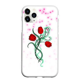 Чехол для iPhone 11 Pro матовый с принтом Весенний вальс в Екатеринбурге, Силикон |  | 8 марта | love | tulips | алые | бабушка | букет | бутоны | весна | девушке | дочь | жена | женщинам | красные цветы | лепестки | лето | листья | лучшая | любимая | любовь | мама | подарок | природа