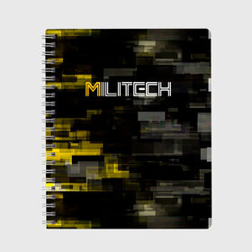 Тетрадь с принтом MILITECH камуфляж Cyberpunk 2077 в Екатеринбурге, 100% бумага | 48 листов, плотность листов — 60 г/м2, плотность картонной обложки — 250 г/м2. Листы скреплены сбоку удобной пружинной спиралью. Уголки страниц и обложки скругленные. Цвет линий — светло-серый
 | cyberpunk 2077 | hacker | maelstrom | militech | quadra | samurai | sci fi | technology | trauma team | v | будущее | игра | иероглифы | киану ривз | кибер | киберпанк | киборг | киборги | корпорация | лого | милитек | панк | роботы | самурай | т