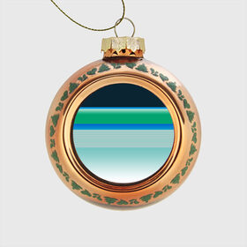 Стеклянный ёлочный шар с принтом Sea color в Екатеринбурге, Стекло | Диаметр: 80 мм | green | line | lines | sea | sea color | wave | зеленый | море | морской цвет