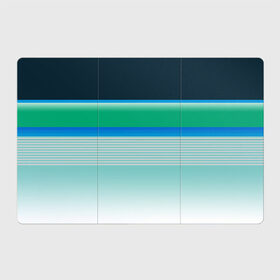Магнитный плакат 3Х2 с принтом Sea color в Екатеринбурге, Полимерный материал с магнитным слоем | 6 деталей размером 9*9 см | Тематика изображения на принте: green | line | lines | sea | sea color | wave | зеленый | море | морской цвет