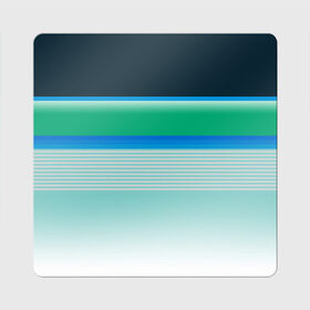 Магнит виниловый Квадрат с принтом Sea color в Екатеринбурге, полимерный материал с магнитным слоем | размер 9*9 см, закругленные углы | Тематика изображения на принте: green | line | lines | sea | sea color | wave | зеленый | море | морской цвет