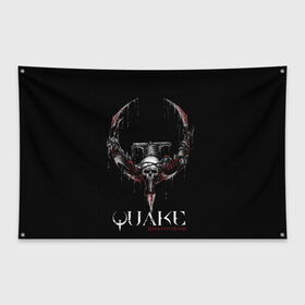 Флаг-баннер с принтом Quake Champions в Екатеринбурге, 100% полиэстер | размер 67 х 109 см, плотность ткани — 95 г/м2; по краям флага есть четыре люверса для крепления | arturcherkasov1995 | games | quake | vsemayki