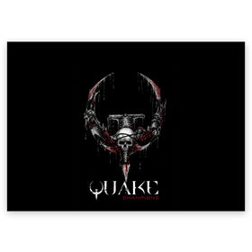 Поздравительная открытка с принтом Quake Champions в Екатеринбурге, 100% бумага | плотность бумаги 280 г/м2, матовая, на обратной стороне линовка и место для марки
 | arturcherkasov1995 | games | quake | vsemayki