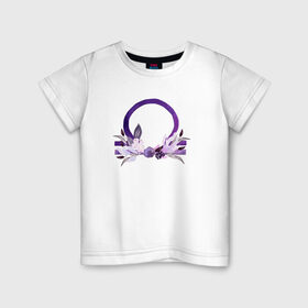 Детская футболка хлопок с принтом Весы в Екатеринбурге, 100% хлопок | круглый вырез горловины, полуприлегающий силуэт, длина до линии бедер | астрология | знаки зодиака | зодиак | созвездие | фиолетовый | цикл