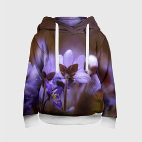 Детская толстовка 3D с принтом хрупкий цветок фиалка в Екатеринбурге, 100% полиэстер | двухслойный капюшон со шнурком для регулировки, мягкие манжеты на рукавах и по низу толстовки, спереди карман-кенгуру с мягким внутренним слоем | flowers | весна | лиловый | макро | нежный | природа | рост | свежесть | сиреневый | фиолетовый | хрупкий | цветик | цветок | цветочек | цветы