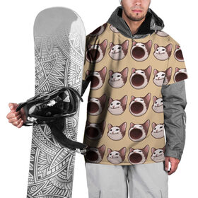 Накидка на куртку 3D с принтом поп кэт в Екатеринбурге, 100% полиэстер |  | Тематика изображения на принте: popping cat | кот | мем