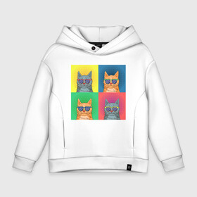 Детское худи Oversize хлопок с принтом Pop Cat в Екатеринбурге, френч-терри — 70% хлопок, 30% полиэстер. Мягкий теплый начес внутри —100% хлопок | боковые карманы, эластичные манжеты и нижняя кромка, капюшон на магнитной кнопке | art | cat | colorful | mem | meme | memes | music | pop | rainbow | retro | style | арт | буп | кот | котенок | котик | котэ | краски | красочный | мем | мемы | музыка | ретро