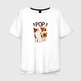 Мужская футболка хлопок Oversize с принтом Pop Cat в Екатеринбурге, 100% хлопок | свободный крой, круглый ворот, “спинка” длиннее передней части | art | cat | dj | goer | musician | party | pop | singer | арт | буп | диджей | кот | кошка | музыкант | певец | поп | тусовщик