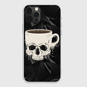 Чехол для iPhone 12 Pro Max с принтом Кофе из черепа в Екатеринбурге, Силикон |  | Тематика изображения на принте: horror | кости | скелет | слова | ужас | ужасы | хоррор | через из слов | череп