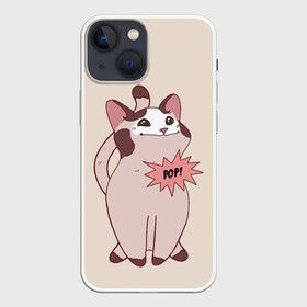 Чехол для iPhone 13 mini с принтом Pop Cat в Екатеринбурге,  |  | baby | cat meme | kitty | meme | meow | pop cat | буп | взгляд кота | голова кота | детям | животные | звери | киска | кот мем | коты | котята | кошак | кошка | малыш | мемы | мультяшный | мяу | питомец | приколы | пушистый
