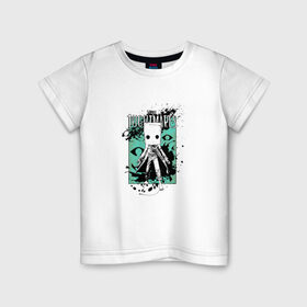 Детская футболка хлопок с принтом Little Nightmares в Екатеринбурге, 100% хлопок | круглый вырез горловины, полуприлегающий силуэт, длина до линии бедер | little nightmares | брызги | игра | краска | литл найтмер | персонаж | хоррор