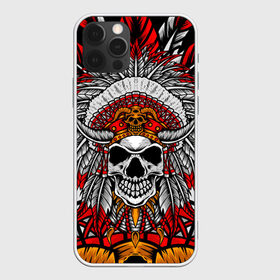 Чехол для iPhone 12 Pro Max с принтом Indian skull head в Екатеринбурге, Силикон |  | head | indian | skull | абстракция | арт | голова | индеец | орнамент | перья | рисунок | череп