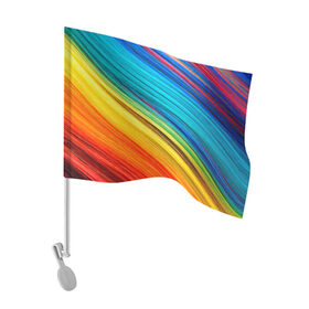 Флаг для автомобиля с принтом цветной мех диагональ в Екатеринбурге, 100% полиэстер | Размер: 30*21 см | волокна | геометрия | диагональ | краски | мех | полоски | полосы | радуга | текстура | цвета | яркий