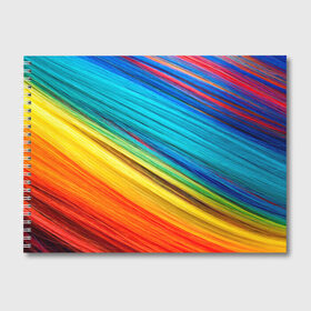 Альбом для рисования с принтом цветной мех диагональ в Екатеринбурге, 100% бумага
 | матовая бумага, плотность 200 мг. | волокна | геометрия | диагональ | краски | мех | полоски | полосы | радуга | текстура | цвета | яркий