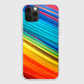 Чехол для iPhone 12 Pro Max с принтом цветной мех диагональ в Екатеринбурге, Силикон |  | волокна | геометрия | диагональ | краски | мех | полоски | полосы | радуга | текстура | цвета | яркий
