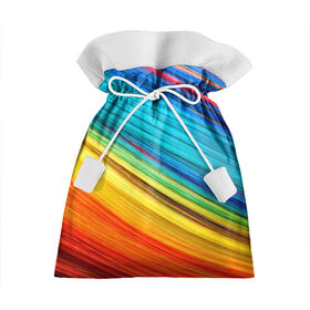Подарочный 3D мешок с принтом цветной мех диагональ в Екатеринбурге, 100% полиэстер | Размер: 29*39 см | волокна | геометрия | диагональ | краски | мех | полоски | полосы | радуга | текстура | цвета | яркий