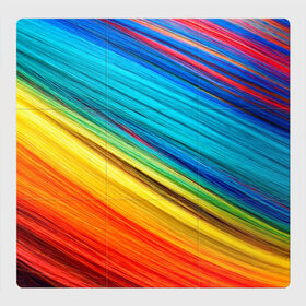 Магнитный плакат 3Х3 с принтом цветной мех диагональ в Екатеринбурге, Полимерный материал с магнитным слоем | 9 деталей размером 9*9 см | волокна | геометрия | диагональ | краски | мех | полоски | полосы | радуга | текстура | цвета | яркий