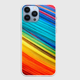 Чехол для iPhone 13 Pro Max с принтом цветной мех диагональ в Екатеринбурге,  |  | волокна | геометрия | диагональ | краски | мех | полоски | полосы | радуга | текстура | цвета | яркий
