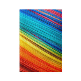 Обложка для паспорта матовая кожа с принтом цветной мех диагональ в Екатеринбурге, натуральная матовая кожа | размер 19,3 х 13,7 см; прозрачные пластиковые крепления | волокна | геометрия | диагональ | краски | мех | полоски | полосы | радуга | текстура | цвета | яркий