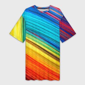 Платье-футболка 3D с принтом цветной мех диагональ в Екатеринбурге,  |  | волокна | геометрия | диагональ | краски | мех | полоски | полосы | радуга | текстура | цвета | яркий
