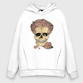 Мужское худи Oversize хлопок с принтом Skull Roses в Екатеринбурге, френч-терри — 70% хлопок, 30% полиэстер. Мягкий теплый начес внутри —100% хлопок | боковые карманы, эластичные манжеты и нижняя кромка, капюшон на магнитной кнопке | art | body | bones | dead | drawing | face | graffiti | head | roses | skeleton | skul | skull | ад | арт | голова | граффити | зло | кости | лицо | металл | нарисованный | розы | рок | скелет | скул | скулл | три черепа | тьма