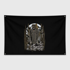 Флаг-баннер с принтом Вампир в Екатеринбурге, 100% полиэстер | размер 67 х 109 см, плотность ткани — 95 г/м2; по краям флага есть четыре люверса для крепления | dracula | horror | nosferatu | vampire | вампир | влад цепеш | граф дракула | носферату | ужасы
