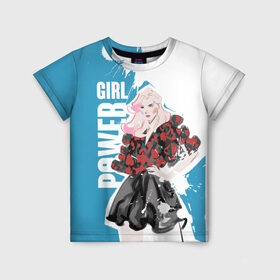 Детская футболка 3D с принтом Girl Power в Екатеринбурге, 100% гипоаллергенный полиэфир | прямой крой, круглый вырез горловины, длина до линии бедер, чуть спущенное плечо, ткань немного тянется | 8 марта | girl power | бабушка | весна | гортензия | девочка | девушке | женская сила | женский | мама | подарок | тренд | феминизм | цветы
