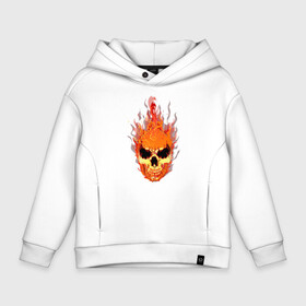 Детское худи Oversize хлопок с принтом fire flame skull в Екатеринбурге, френч-терри — 70% хлопок, 30% полиэстер. Мягкий теплый начес внутри —100% хлопок | боковые карманы, эластичные манжеты и нижняя кромка, капюшон на магнитной кнопке | art | body | bones | dead | drawing | face | fire | graffiti | head | roses | silent | skeleton | skul | skull | ад | арт | голова | граффити | зло | индеец | кости | огонь | перья | розы | рок | скелет | скул | скулл | три чер