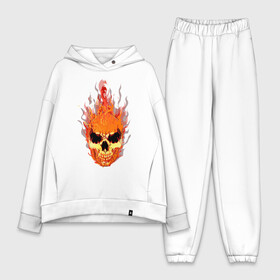 Женский костюм хлопок Oversize с принтом fire flame skull в Екатеринбурге,  |  | art | body | bones | dead | drawing | face | fire | graffiti | head | roses | silent | skeleton | skul | skull | ад | арт | голова | граффити | зло | индеец | кости | огонь | перья | розы | рок | скелет | скул | скулл | три чер