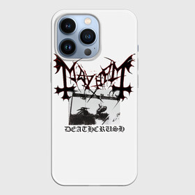 Чехол для iPhone 13 Pro с принтом Mayhem в Екатеринбурге,  |  | black | mayhem | metal | music | rock | skull | блэк | гитара | группа | метал | музыка | рок | череп | электрогитара