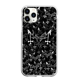 Чехол для iPhone 11 Pro матовый с принтом Mayhem в Екатеринбурге, Силикон |  | black | death | metal | rock | блэк | майхем | мейхем | метал | паттерн