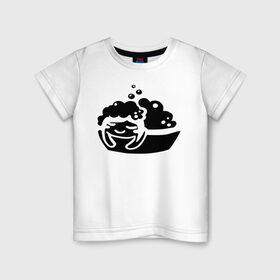 Детская футболка хлопок с принтом Водолей в Екатеринбурге, 100% хлопок | круглый вырез горловины, полуприлегающий силуэт, длина до линии бедер | aquarius | zodiac signs | водолей | знаки зодиака | чёрный рисунок