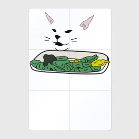 Магнитный плакат 2Х3 с принтом Смадж и овощи в Екатеринбурге, Полимерный материал с магнитным слоем | 6 деталей размером 9*9 см | animals | cat | cat meme | kitty | memes | smudge | белый кот | голова кота | еда | животные | звери | злой кот | интернет мемы | интернет приколы | кот за столом | кот мем | котенок | кошак | мемы | овощи | питомец | смадж